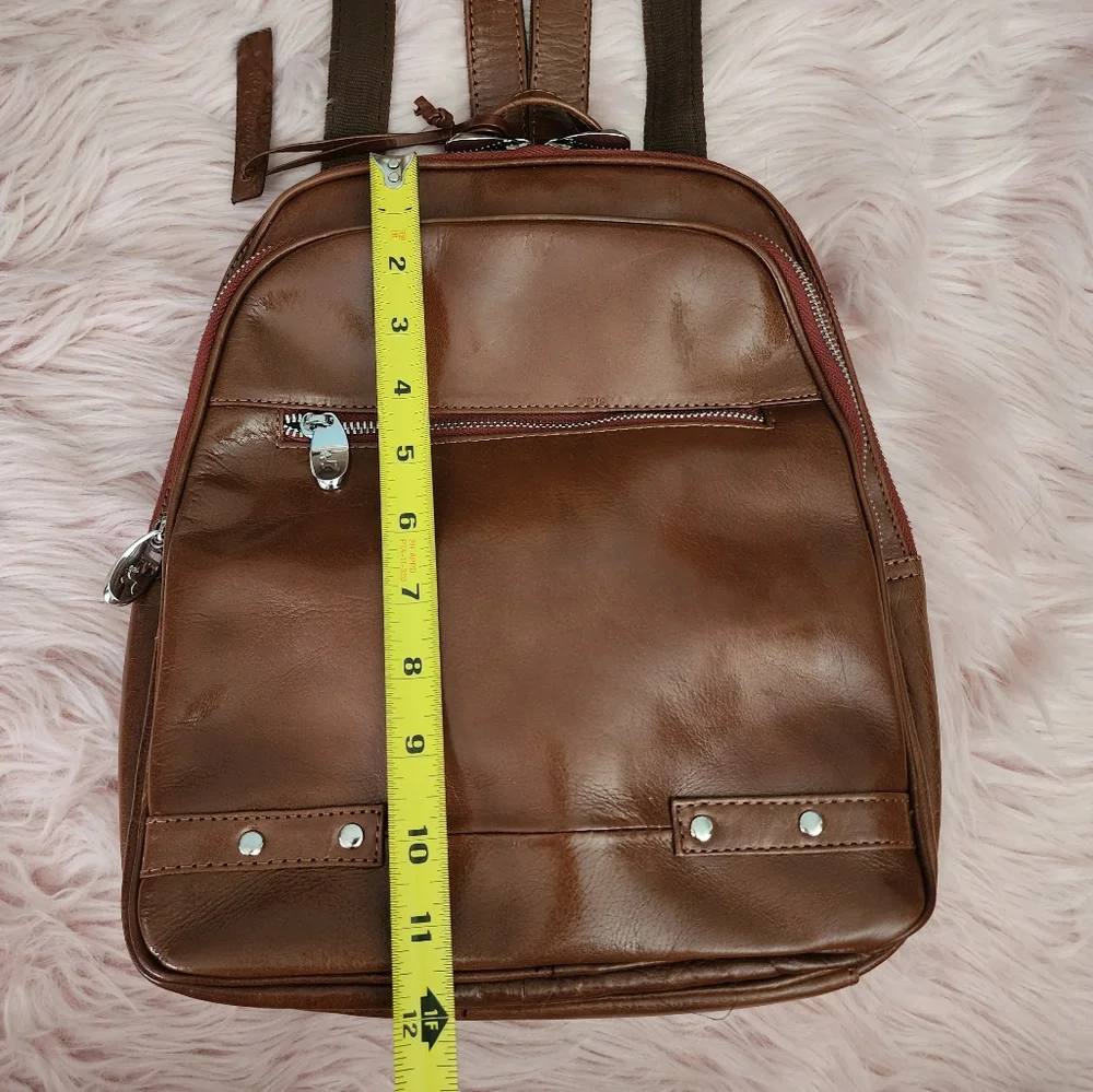 Ashwood Genuine glazed Leather backpack brown tan